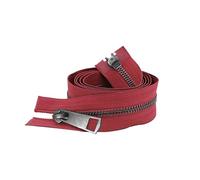 Zips for Sewing 5/10 Pcs 30/40/50/60/70/80 cm 5# Colorful Open end Double Sliders Black Metal Zipper DIY Handcraft Pocket Cloth(Wine Red,50cm,5 Pcs)