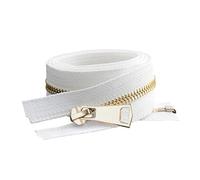Zips for Sewing 5/10pcs 30/40/50/60/70/80cm 5# Colorful Open-end Auto Lock Gold Metal Zipper DIY Handcraft Clothing Garment Pocket(White,50cm,10 Pcs)