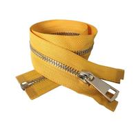Zips for Sewing 5/10pcs 30/40/50/60/70/80cm 5# Colorful Open-end Auto Lock Gold Metal Zipper DIY Handcraft Clothing Garment Pocket(Yellow,70cm,5 Pcs)