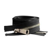 Zips for Sewing 5/10pcs 30/40/50/60/70/80cm 5# Colorful Open-end Auto Lock Gold Metal Zipper DIY Handcraft Clothing Garment Pocket(Black,40cm,5 Pcs)