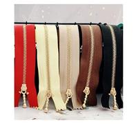 Zips for Sewing 5 pcs 3# Gold Metal Zipper Close-end Zip 12/15/20cm for Jeans Bags Sewing Tailor Garments Handbag Craft DIY Accessories(Mixed Colors 5,12cm)