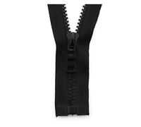 Zips for Sewing 5# Resin Zipper 5pcs Open End Zip for Jacket Black Sleeping Bag Tent Accessories Zipper DIY Garment Sewing Zips 55/60/70/80/90cm(Black,60cm)