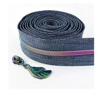Zips for Sewing 5# Zipper Tape by The Meter Nylon Zipper Sliders Bag Shoes Zip Pulls Closures Plastic Coil Zips Repair Kit DIY Sewing Accessory(ZA481ZT870,3Meter3PcsSlider)