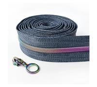 Zips for Sewing 5# Zipper Tape by The Meter Nylon Zipper Sliders Bag Shoes Zip Pulls Closures Plastic Coil Zips Repair Kit DIY Sewing Accessory(ZA481ZT178,2Meter2PcsSlider)