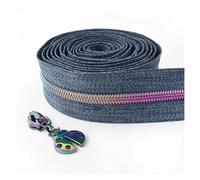 Zips for Sewing 5# Zipper Tape by The Meter Nylon Zipper Sliders Bag Shoes Zip Pulls Closures Plastic Coil Zips Repair Kit DIY Sewing Accessory(ZA481ZT971-A,3Meter3PcsSlider)