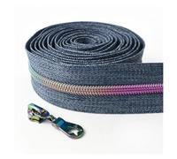 Zips for Sewing 5# Zipper Tape by The Meter Nylon Zipper Sliders Bag Shoes Zip Pulls Closures Plastic Coil Zips Repair Kit DIY Sewing Accessory(ZA481G2-2,2Meter2PcsSlider)