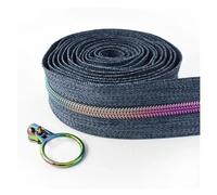Zips for Sewing 5# Zipper Tape by The Meter Nylon Zipper Sliders Bag Shoes Zip Pulls Closures Plastic Coil Zips Repair Kit DIY Sewing Accessory(ZA481ZT945,2Meter2PcsSlider)