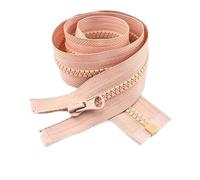 Zips for Sewing 65cm 5# Open-end Auto Lock Resin Zipper for Sewing Jackets Coat Down Red Teeth Zippers Zip for Sewing DIY Garment Accessories(Flesh Pink)