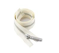 Zips for Sewing， Invisible Zippers,Resin Coil,1Pc 70/150cm 8# Metal Zipper Open End Auto Lock Single Silver Tooth Decor Zip DIY Accessory(Beige,120cm)