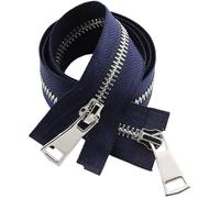 Zips for Sewing Two-Way Zip 1Pc 70/90cm 5# Metal Zipper Double Slider for Coat Pocket White Gold DIY Garment Accessories for Sewing(2,70cm)