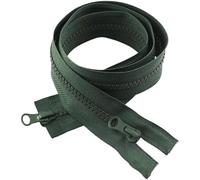 Zips for Sewing Two-Way Zip 5# Resin Zipper Open-end Double Slider Long Zippers Down Jacket Clothing Bags Repair Kit Sewing Accessories(Green,80cm)