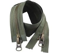 Zips for Sewing Two-Way Zip 8# Copper Zipper Open Ended Double Slider Two-Way 70-120cm Replaceable Jacket Coat Repair DIY Sewing Accessories(Dark Green,100cm)