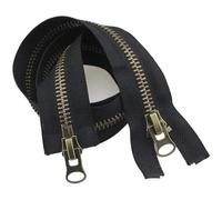 Zips for Sewing Two-Way Zip 8# Copper Zipper Open Ended Double Slider Two-Way 70-120cm Replaceable Jacket Coat Repair DIY Sewing Accessories(Black,100cm)