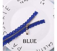 zips,Open-Ended Zip, Nylon Zipper 2 pcs 20 cm Lace Metal Lace Closed-end Zippers Plating(Blu)