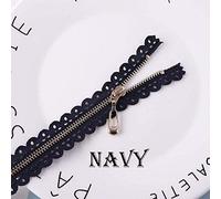 zips,Open-Ended Zip, Nylon Zipper 2 pcs 20 cm Lace Metal Lace Closed-end Zippers Plating(Navy)