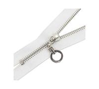 Zips,Zipper,Zips for Sewing,15 cm - 70 cm Closed-end/Open-end Silver Copper 5# Metal Zipper for DIY Sewing Garment Sewing Accessories, 60cm (Color : White End Closed, Size : 20cm)