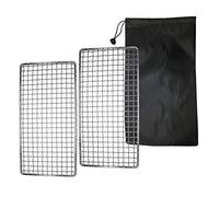 ZipSeven Camping Bushcraft Backpacker Grill Welded Stainless Steel Campfire Cooking Grate High Strength Outdoor Mesh Gear for Camping, Hiking, and Backpacking Family 2-Pack