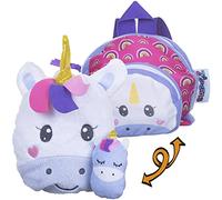 Zipstas Families 3-in-1 Girls Sleepover Bag Reversible Backpack Cuddly Unicorn Mummy and Baby Soft Toys and Medium Sized Bag