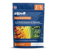 Zipvit A-Z Multivitamin Tablets for Men & Women, 25 Essential Vitamins & Minerals, Extra Support for Energy, Heart, Immunity & Mental Performance, 90 Vegan Tablets, 3 Month Supply, Eco-Friendly Pouch