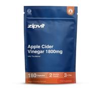 Zipvit Apple Cider Vinegar Capsules with The Mother 1800mg - 180 Capsules | High Strength - 15% Acetic Acid - Raw & Unfiltered ACV - No Aftertaste - 3rd Party Tested - Vegan