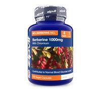 Zipvit Berberine 1000mg with Chromium, High Strength 98% H erberine Supplement, 120 Capsules, 4 Months Supply, Supports Normal Blood Glucose Levels