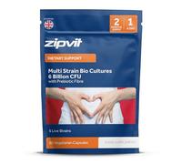 Zipvit Bio Cultures 6 Billion CFU with Prebiotic, Includes Lactobacillus & Bifidobacterium, 5 Live Strains, 60 Vegetarian Capsules, 2 Months Supply, Eco-Friendly Pouch