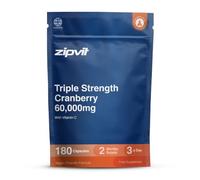 Zipvit Cranberry 60,000mg with Vitamin C - 180 Capsules - Vegan | Triple Strength Cranberry Extract for Women & Men - Supports Immunity - 3rd Party Tested