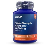 Zipvit Cranberry 60,000mg with Vitamin C - 90 Capsules - Vegan | Triple Strength Cranberry Extract for Women & Men - Supports Immunity - 3rd Party Tested