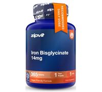 Zipvit Iron Tablets 14mg - as Bisglycinate - 1 Year Supply - 365 Tablets | Recommended Dose - High Absorption - Iron Supplements For Women & Men - Supports Energy, Immunity & Red Blood Cells - Vegan