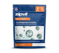 Zipvit Iron Tablets High Strength with Vitamin C, B12 & Folic Acid, 180 Vegan Energy Tablets, Iron Supplements for Women & Men for Energy & Absorption, Eco-Friendly Pouch