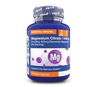 Zipvit Magnesium Citrate 1400mg, Provides 400mg Elemental Magnesium, Highly Absorbable for Bone, Muscle & Energy Support. 120 Vegan Capsules, 2 a Day, 2 Months Supply.