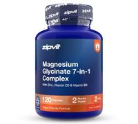 Zipvit Magnesium Glycinate 7 in 1 Complex 1800mg - 120 Capsules | 388mg Elemental Magnesium - Easily Absorbed Magnesium Bisglycinate - 4 Active Magnesium Forms with Vitamin D3, B6 & Zinc