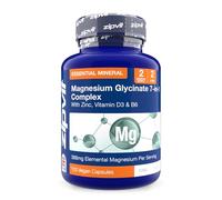 Zipvit Magnesium Glycinate 7-in-1 Complex, 1800mg with 388mg Elemental, High Absorption with Bisglycinate, Malate, Citrate, Oxide, Plus Vitamin D3, B6 & Zinc, 120 Capsules, Vegan Magnesium Supplements