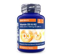Zipvit Vitamin D3 4000 iu & Vitamin K2 MK7 100μg, 1 Year Supply, 365 Vegetarian Vitamin D3 K2 Tablets, High Strength Vitamin D Supplement, Supports Immune, Bone & Muscle Health