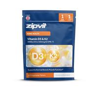Zipvit Vitamin D3 4000 iu & Vitamin K2 MK7 100μg, 1 Year Supply, 365 Vegetarian Vitamin D3 K2 Tablets, High Strength Vitamin D Supplement, Supports Immune, Bone & Muscle Health, Eco-Friendly Pouch
