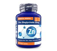Zipvit Zinc Tablets 25mg, (1 Year Supply) Supports Immunity, Fertility & Normal Testosterone Levels, Zinc Bisglycinate Supplements for Men & Women, 365 Vegan Tablets