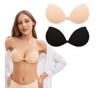 ZipYeeou Sticky Bra for Women Strapless Bras Backless Stick on Bra Push up Support Invisible Women's Adhesive Bras Silicone Push up Sticky Perfect for Backless Dresses Wedding & Party Daily Wear