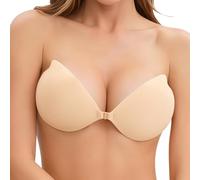 ZipYeeou Sticky Bra for Women Strapless Bras Backless Stick on Bra Push up Support Invisible Women's Adhesive Bras Silicone Push up Sticky Perfect for Backless Dresses (UK, Cup & Band, A, Beige)