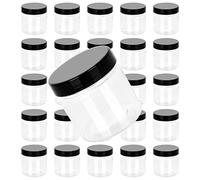 ZIQI 50Pcs 4 Oz Round Clear Cosmetic Container Jars with Lids, Clear Plastic Empty Storage Jars -Wide-Mouth Plastic Containers Jars for Storage Liquid, Powders, Cosmetic, Ointments and Solid Products