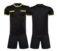 ZIQICAI2007 soccer referee uniforms, referee jerseys men's referee uniforms, soccer referee kits. (Black, Asian Size XL = European Size M)
