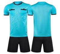 ZIQICAI2007 soccer referee uniforms, referee jerseys men's referee uniforms, soccer referee kits. (Blue, Asian Size 3XL = European Size XL)