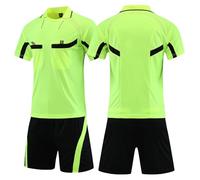 ZIQICAI2007 Soccer Referee Uniforms, Youth Referee Jerseys Men's Referee Uniforms, Soccer Referee Kits (Green, Asian Size L = European Size S)
