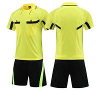 ZIQICAI2007 Soccer Referee Uniforms, Youth Referee Jerseys Men's Referee Uniforms, Soccer Referee Kits (Yellow, Asian Size L = European Size S)