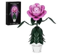 ZIQILIGHTING Wonderland Flower Building Set,Botanicals Special Singing Blush Rose Face Blocks Toy,Fantasy Plants Novel Collection Gift For Fans,14+ Kids and Adult (220PCS)