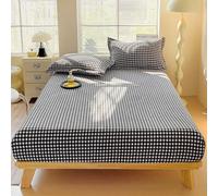 ZIQINPSQ Luxury Flannel Fleece Fitted Sheet Queen | 15" Deep Pocket Microfiber Bedding | Elastic Bottom (Black)