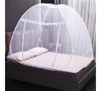 ZIQINPSQ Pop Up Mosquito Net for Small Double Bed, Foldable Bed Canopy with Breathable Mesh, Instant Setup Sleep Protection Net for Travel Home, Size 120x200cm, White