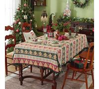 ZIQINPSQ Rectangle Tablecloth Gingerbread Man Dining Cover 140 x 220cm
