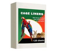 ZIQON 120 Pcs Bird Cage Liner Papers Big Size Cage Paper Liners Disposable Cage Paper Liners Precut Absorbent Cushion Pad Mat Accessories for Pet Bird Parrot