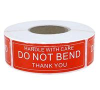 ZIRAN 150 & 500 Pcs/Roll Warning Sticker Handle With Care DO NOT BEND Remind Labels Warning Labels-Plastic