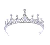 Ziranee Black Baroque Crown,Crystal Crown New Wedding Tiara with Rhinestones Bridal Tiara Headband Gothic Style Headwear for Dance Party Wedding Festival Irthday Party Silver